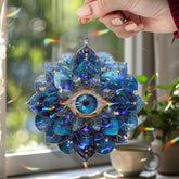 Evil Eye Acrylic Suncatcher, Blue Mandala Window Hanging Ornament, Protective Stained Glass Style Spiritual Home Decor Gift